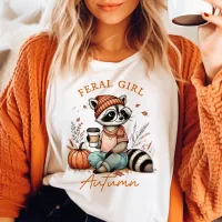 Feral Girl Autumn Vintage Raccoon T-Shirt