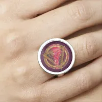 Crimson Celtic Mandala of Energy Ring