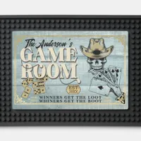 Cowboy Skull Poker Dominos Game Room ID978 Bar Mat