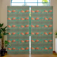 Southwest Javelina Family Copper Teal 50x108 Inch Blackout Curtains