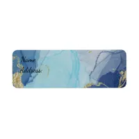 Marvellous Teal Mint Sage  Cobalt Blue Marble   Label