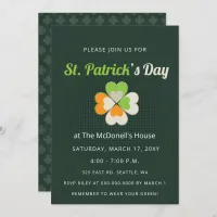 Green Irish Flag Shamrock St Patricks Day   Invitation