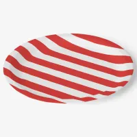 Thick Bold Red and White Stripes Paper Plates