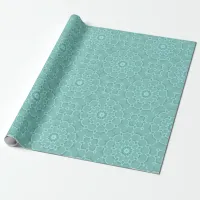 Elegant Classy Teal Mosaic Geometric Pattern Wrapping Paper