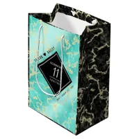 Elegant 11th Turquoise Wedding Anniversary Medium Gift Bag