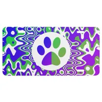 [Purple and Green] Swirled Op-Art License Plate