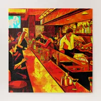 Fun Bar Scene | Bartender and Customers Jigsaw Puzzle