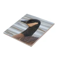 Profile of a Cackling Goose Ceramic Tile