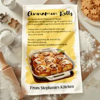 Cinnamon Rolls Recipe Personalized Kitchen Towel