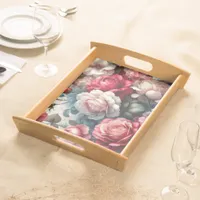 Timeless Rose Floral Charm Serving Tray