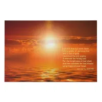 Tranquil Sunset of a Orange Golden Sky Over Sea Faux Canvas Print