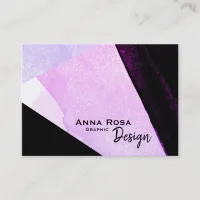 *~* Modern Abstract Geometric Bold Black Blue Pink Business Card