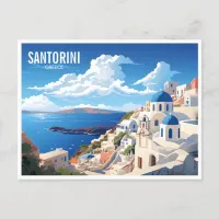 Santorini Island in Greece Travel Postcard