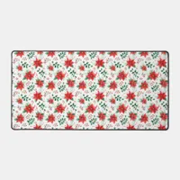 Minimalist Watercolor Botanical Poinsettia Desk Mat