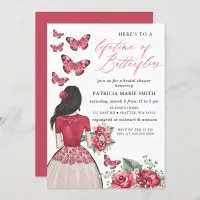 Burgundy Lifetime of Butterflies Bridal Shower Invitation