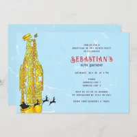 Christmas in July Summer Santa Beer & BBQ Birthday Invitation