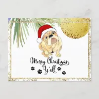 *~* AP44 Merry Christmas y'all PHOTO dog Holiday Postcard