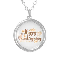 Happy Thanksgiving Silver Plated Necklace