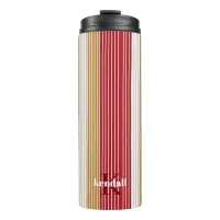 Red Gold Pinstripe Christmas Pattern#28 ID1009 Thermal Tumbler