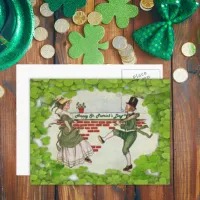 Vintage Dancing Irish Couple Postcard