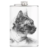 Stella the Grey Cat Hip Flask