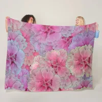 Pink Carnations in vintage style Fleece Blanket