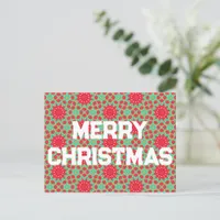 Geometric Christmas Pattern - Holiday Postcard