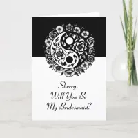 Floral Yin Yang Bridesmaid Proposal Thank You Card