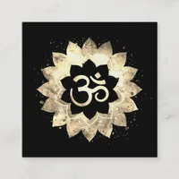 *~*  Energy Healing Mandala Lotus  Aum Om Symbol Square Business Card