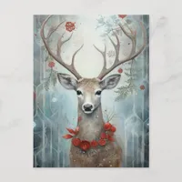 Winter Deer Boho Postcard