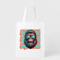 Vintage Squatch Retro Style Comic Pop Art Grocery Bag