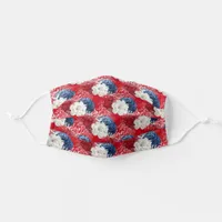 Red White and Blue Floral Adult Cloth Face Mask