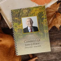 Autumn Leaves Lane Celebration of Life Funeral Notebook