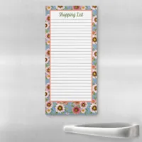 Pink Daisies Botanical Art Custom Magnetic Notepad