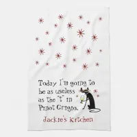 Useless as the T in Pinot Grigio Funny Wine Kitchen Towel