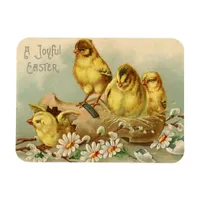 Vintage Joyful Easter Chicks Magnet