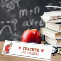 Teacher Appreciation Worm in Apple Add Name Desk Name Plate