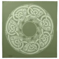 Celtic Knotwork Fish in Green Cloth Napkin