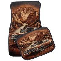  Hot Rod Art in Leather Finish Car Floor Mat