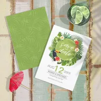 Watercolor Tropical w/Toucan Green ID577 Save The Date