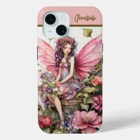 Cute Fairy in Pink Meadow iPhone Case