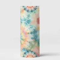 Tie Dye Print Pillar Candle