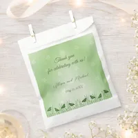 Green butterfly on light green - wedding favor bag