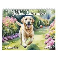 Beautiful Yellow Labradors Pet Dog Animal Lovers Calendar