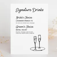 Signature Drinks Modern Minimalist Wedding Sign