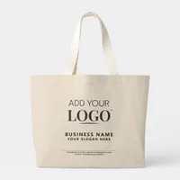 Modern Minimalist Add Your Logo Promotional Swag Large Tote Bag