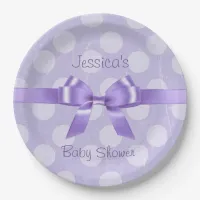 Personalize these Purple & White Polka Dot Plates