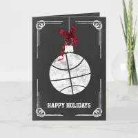 chalkboard basketball player Christmas Cards