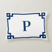 Navy Blue Greek Key Monogram