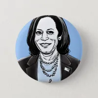 Kamala Harris Caricature Political Button